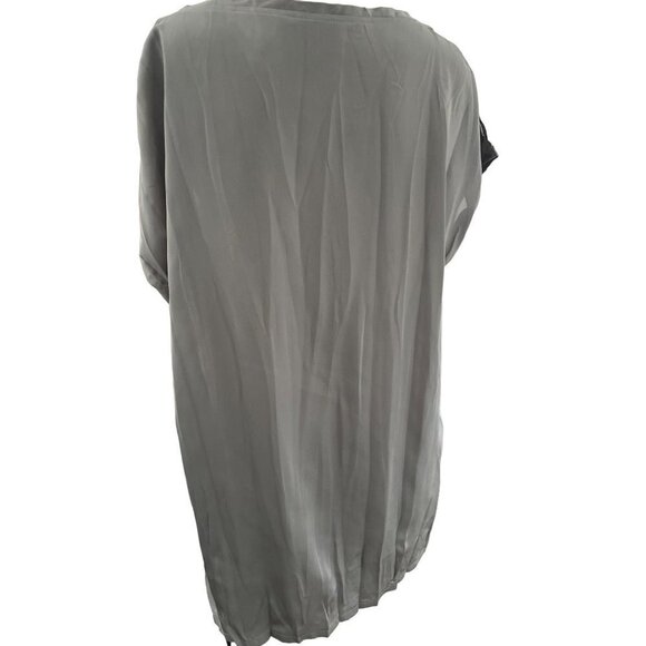 Uma Raquel Davidowicz Satin silver pewter pleated boatneck oversized tunic Small - Picture 14 of 14